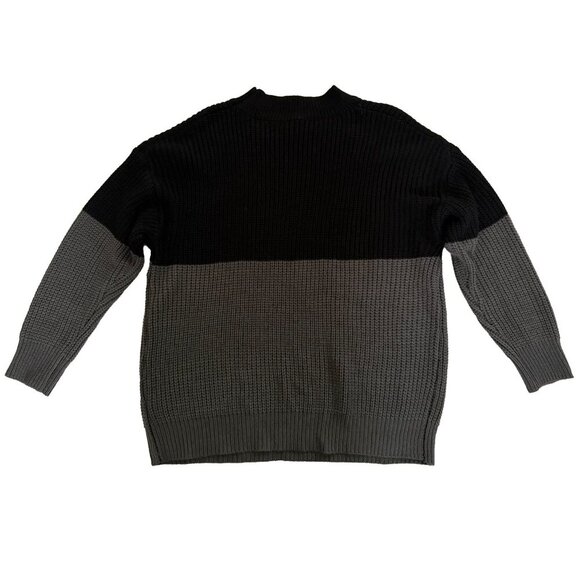 SHEIN Plus Size 1XL Two Tone Drop Shoulder Colorblock Sweater - Picture 5 of 5